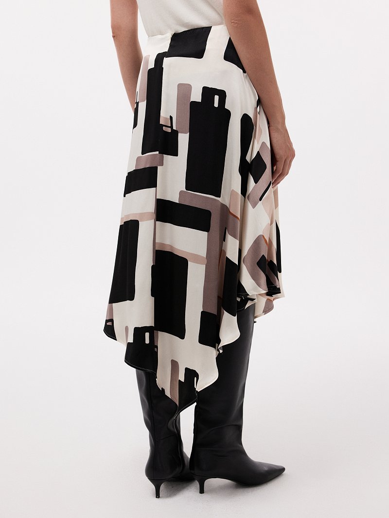 Асимметричная юбка из атласной вискозы