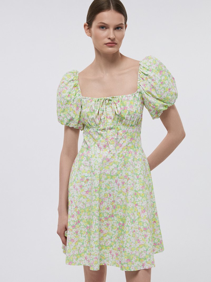 Платье из хлопка с цветочным принтом