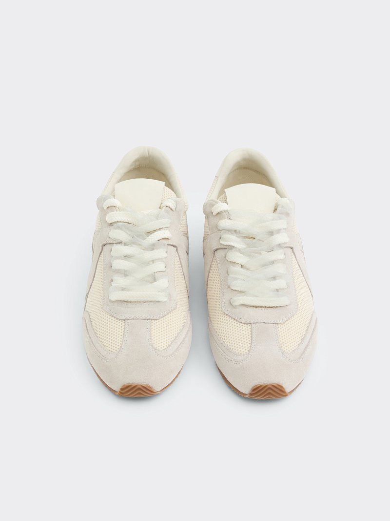 Сетчатые кеды с замшей