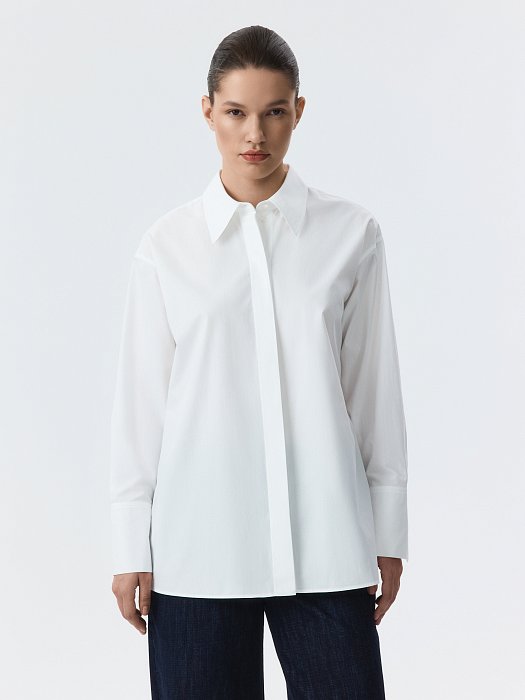 Свободная рубашка из хлопка: фото №3
