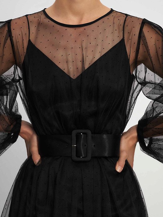 Платье-миди из полупрозрачной ткани: фото №4