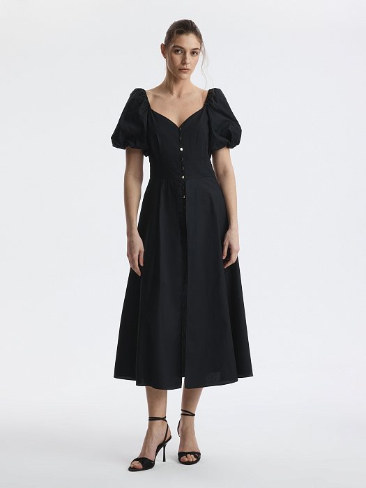 Асимметричное платье из хлопка: фото №3