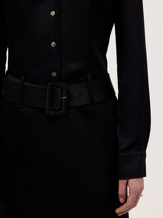 Атласное платье-рубашка: фото №3