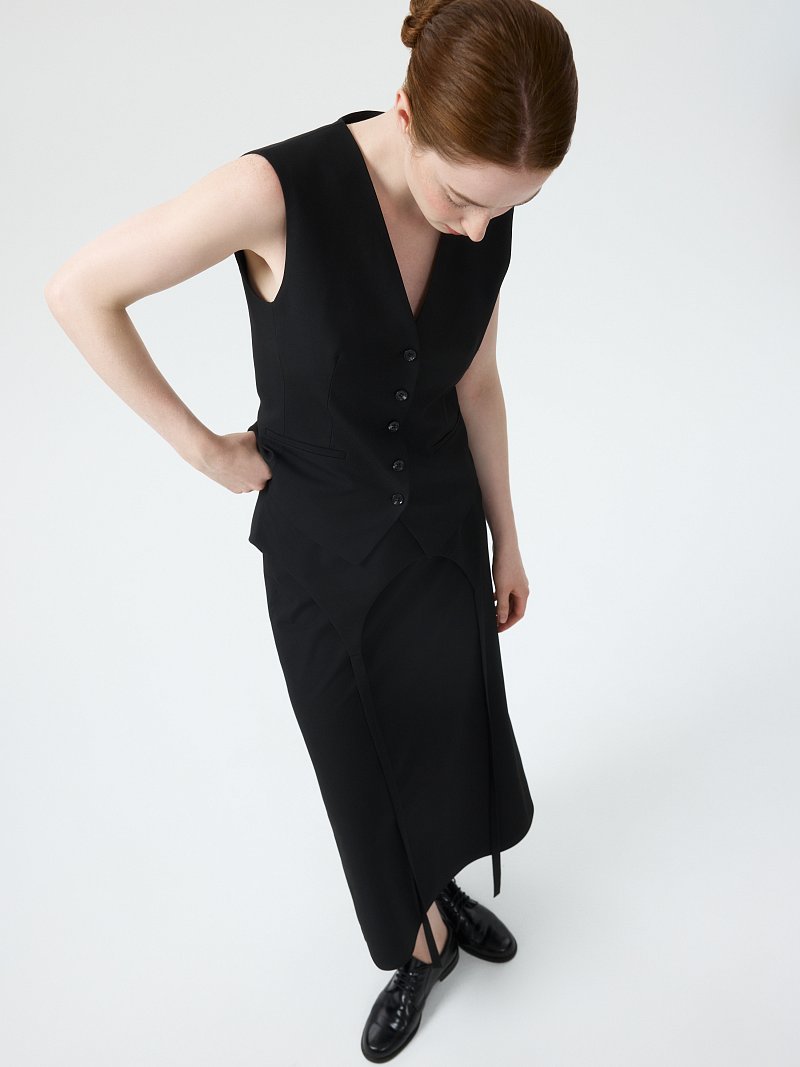 Юбка со съемной баской