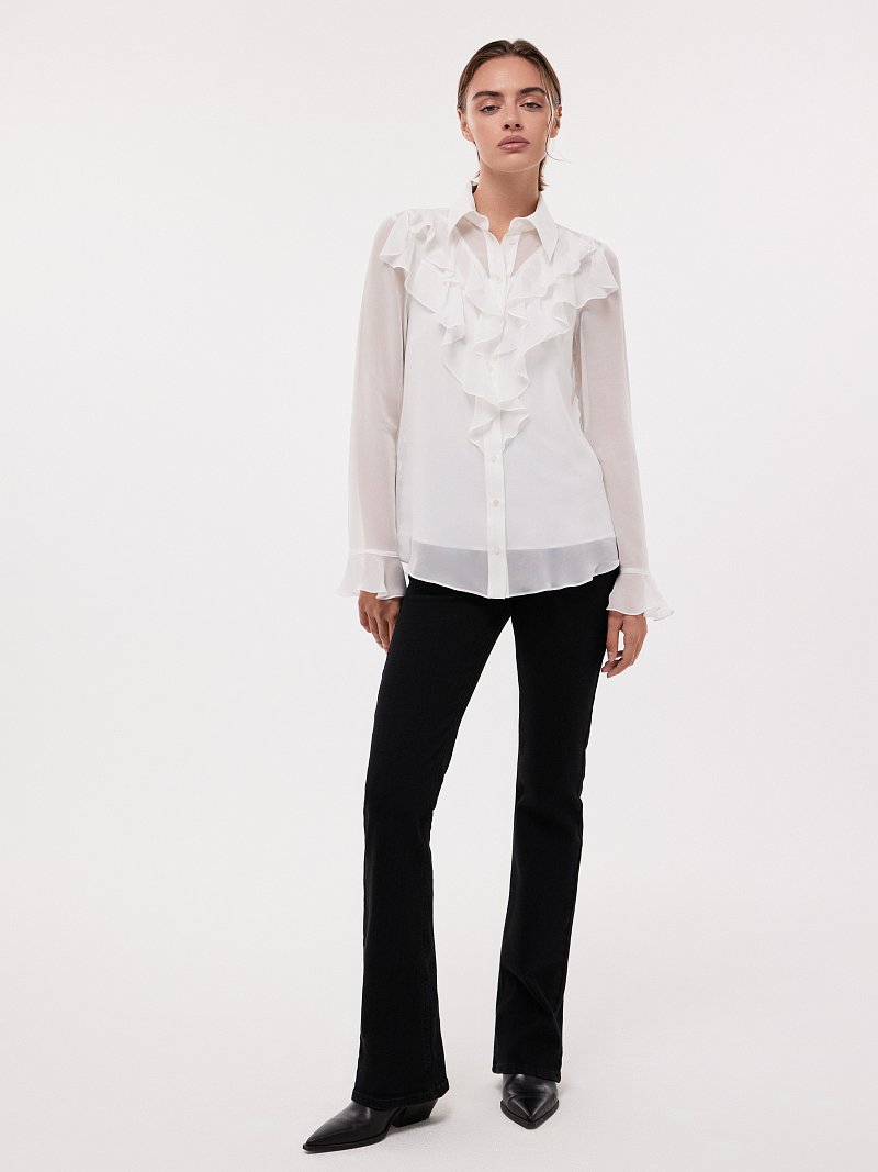 Блуза со съемным бантом