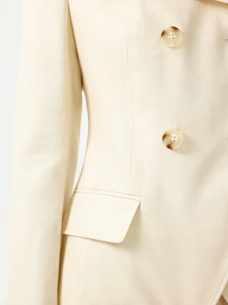 Приталенный жакет изо льна (Р158)