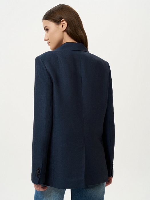 Прямой жакет изо льна (Р158): фото №3