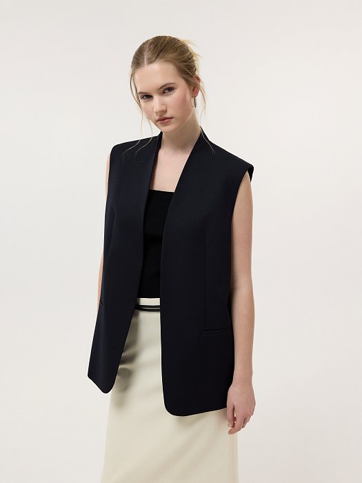 Удлиненный жилет без застежки: фото №3