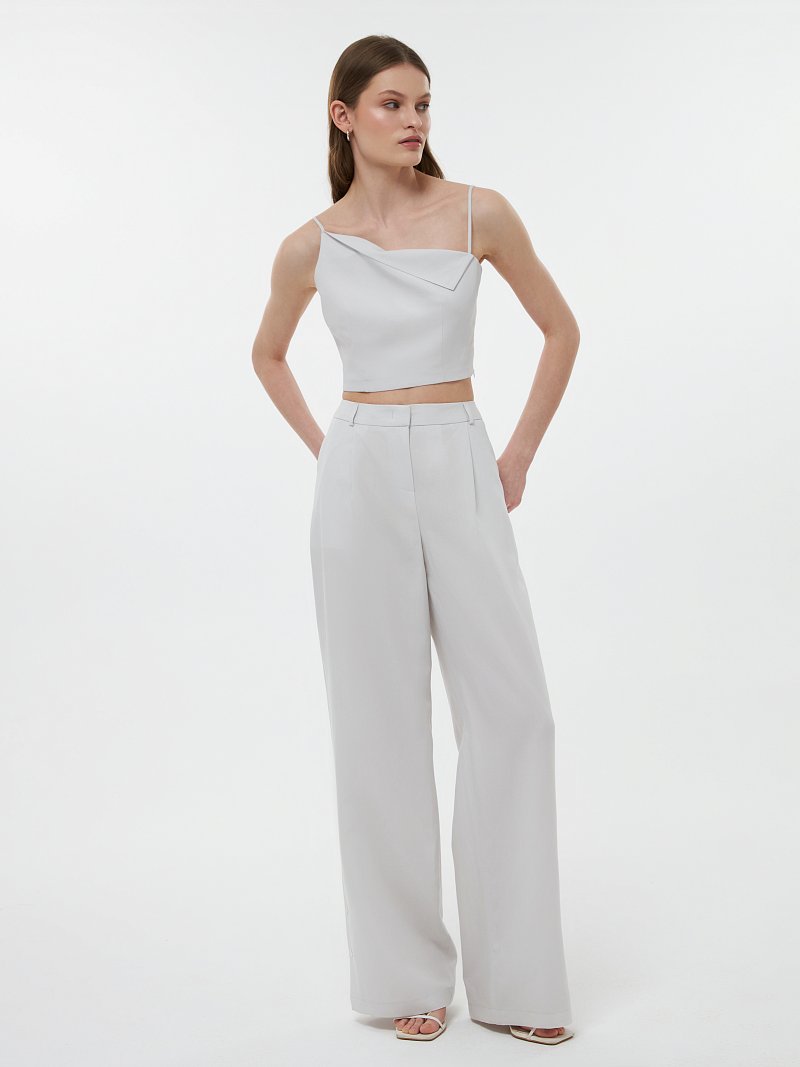 Широкие брюки со льном