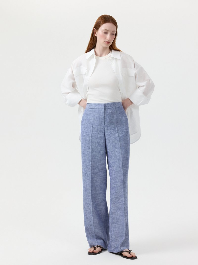 Прямые брюки со льном