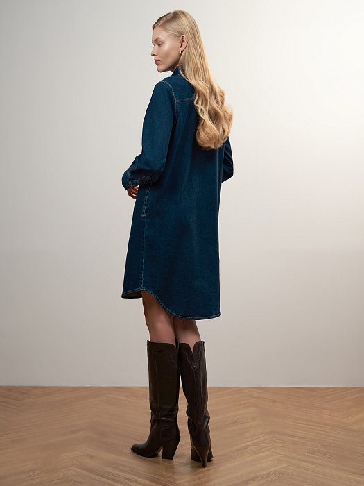 Джинсовое платье-рубашка: фото №7