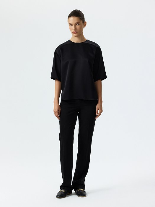 Атласная блуза на молнии: фото №6