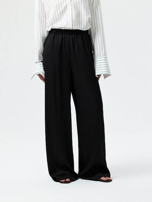 Атласные брюки на резинке: фото №3