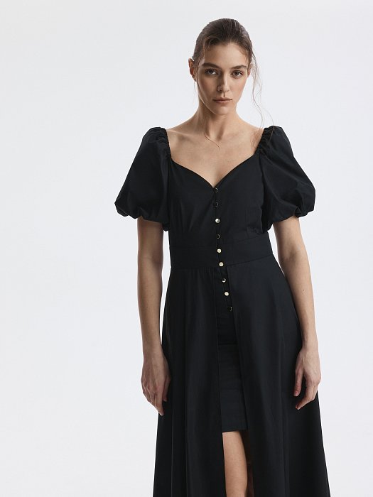 Асимметричное платье из хлопка: фото №4