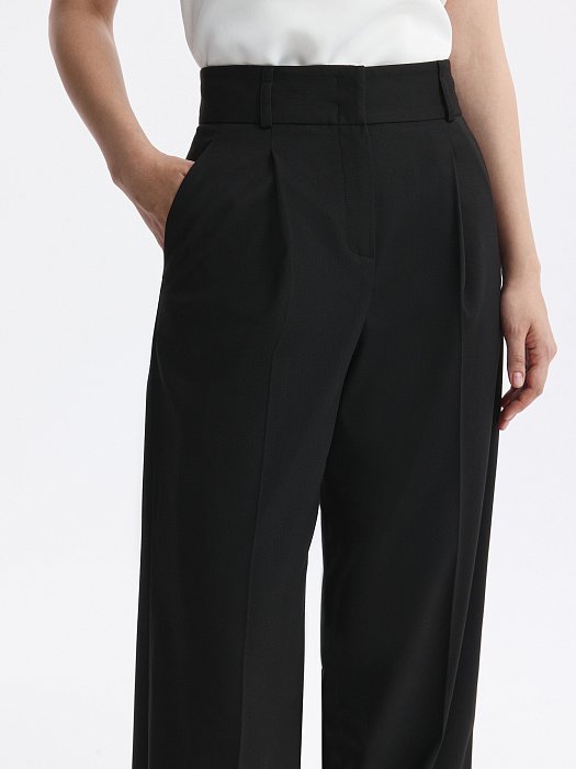 Костюмные брюки с высокой посадкой: фото №4
