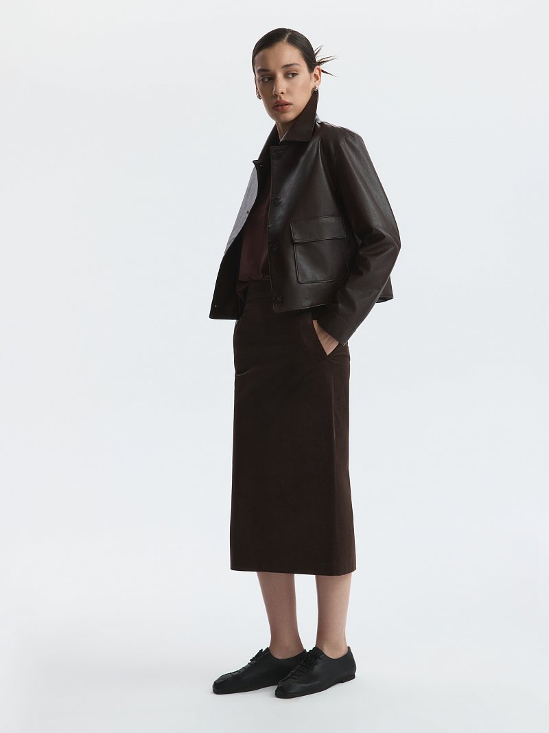 Вельветовая юбка-миди