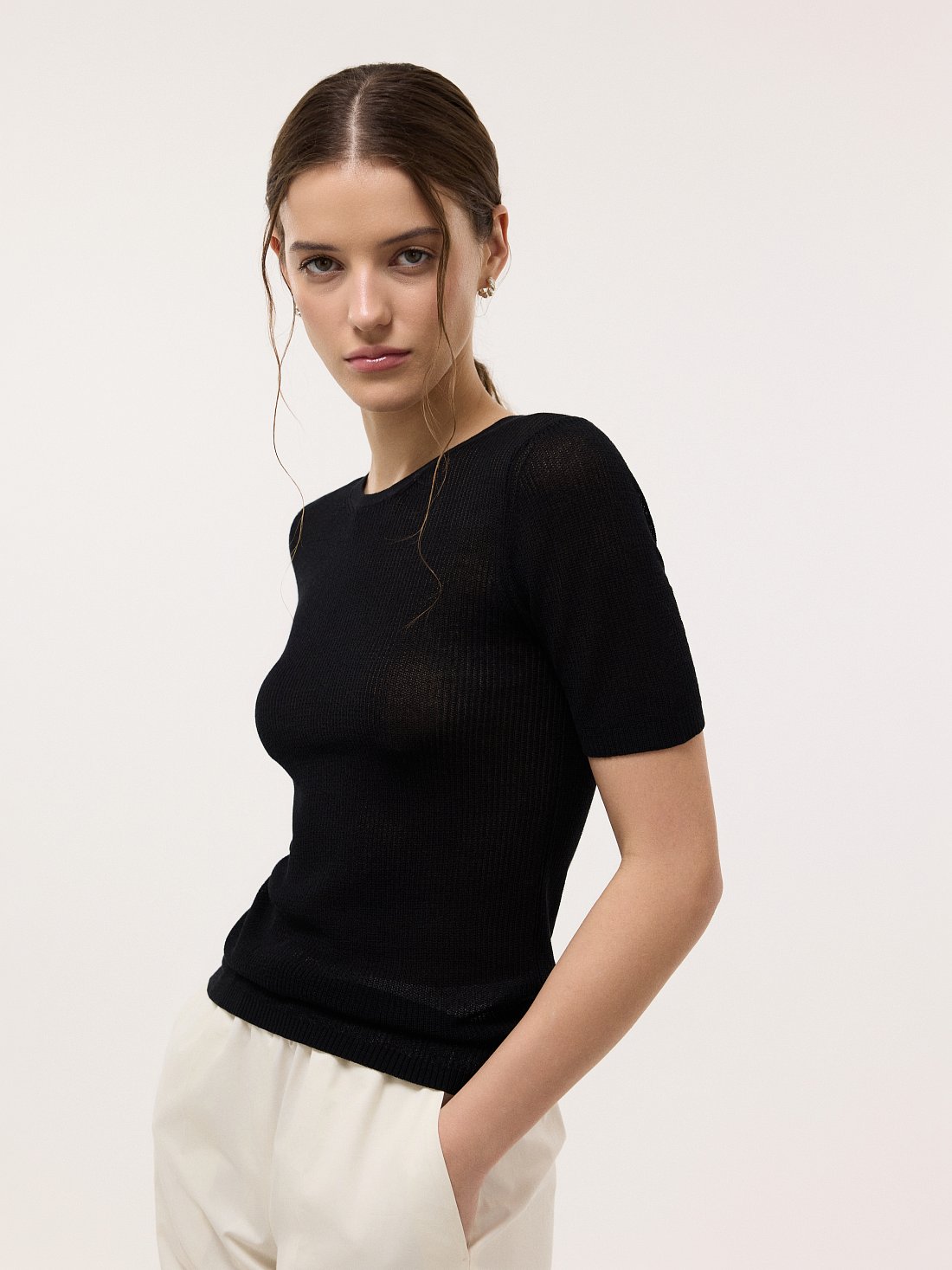 Сетчатый джемпер с короткими рукавами: фото №1