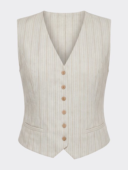 Жилет из хлопка и льна: фото №7