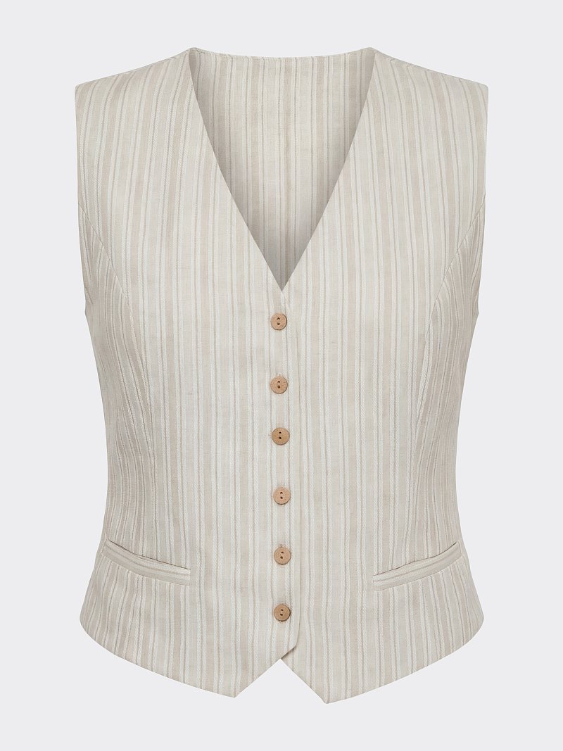 Жилет из хлопка и льна