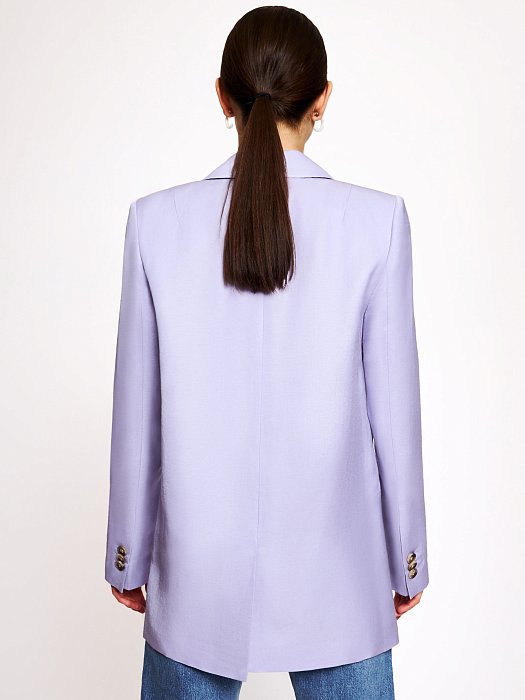 Двубортный жакет из вискозы и льна: фото №6