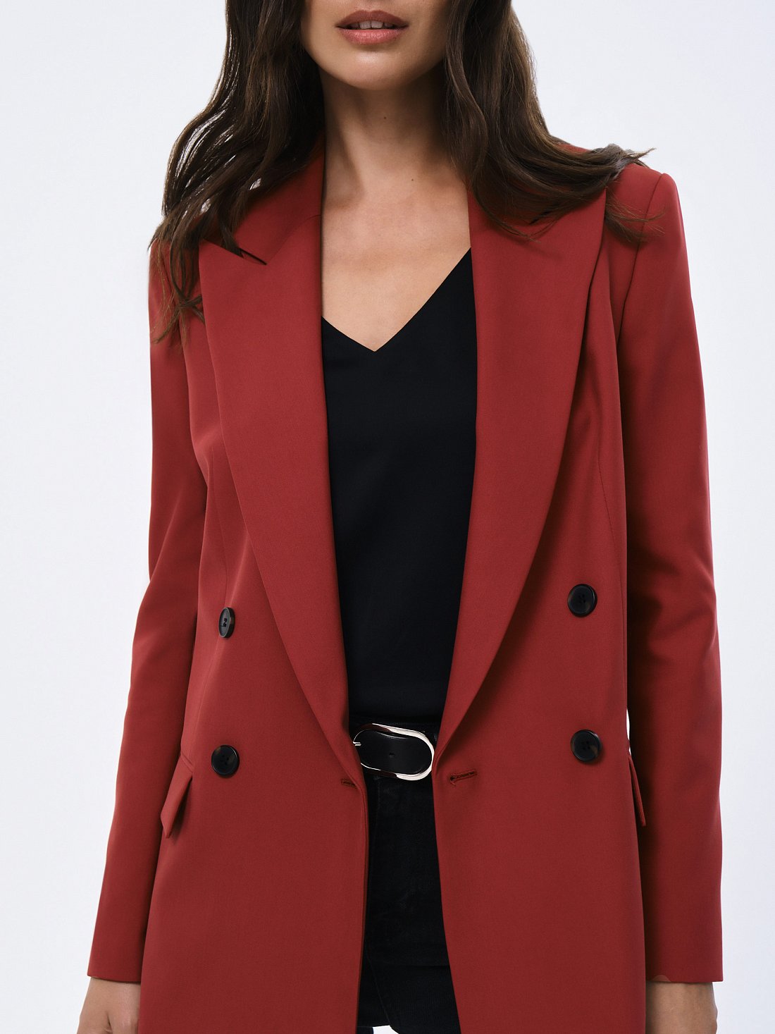 Двубортный прямой жакет: фото №1