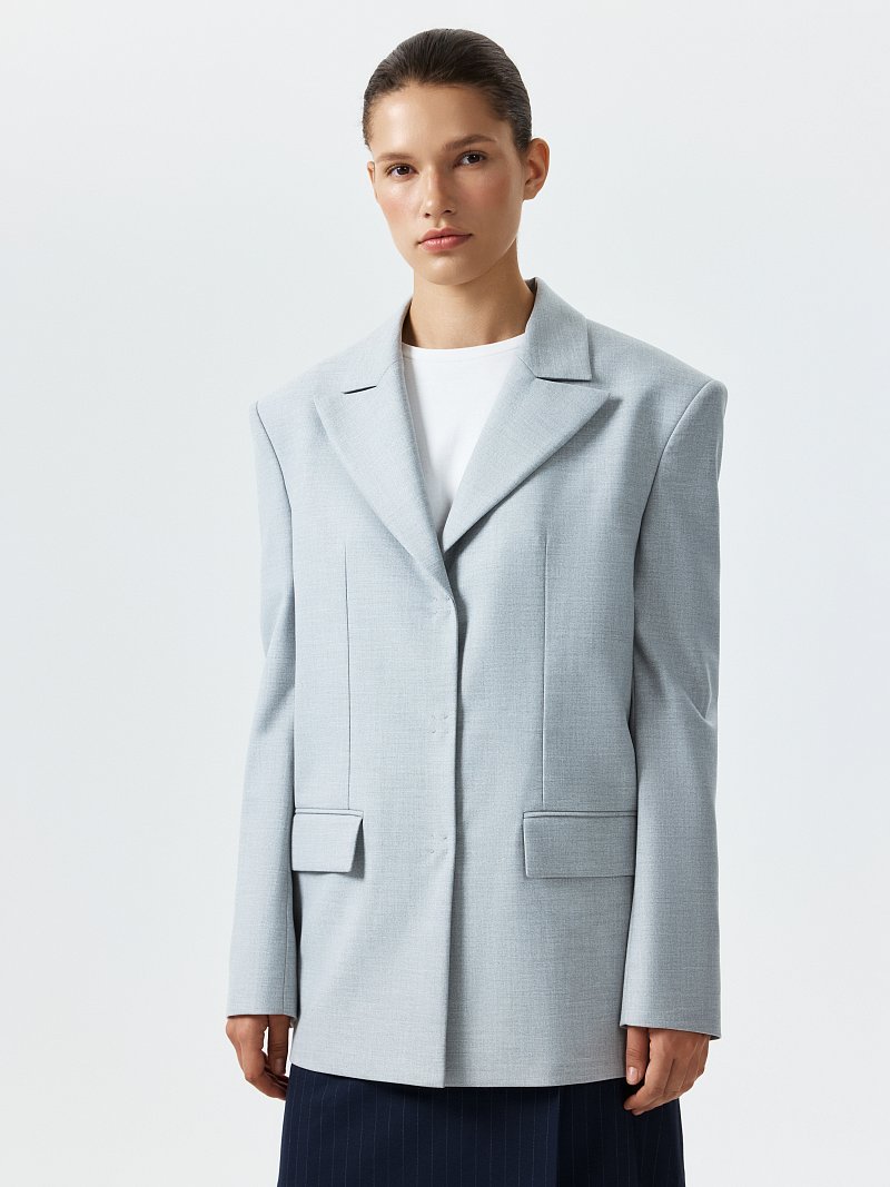 Прямой жакет на кнопках