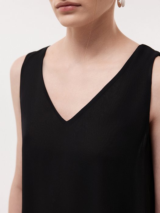 Шифоновый топ с V-вырезом: фото №2