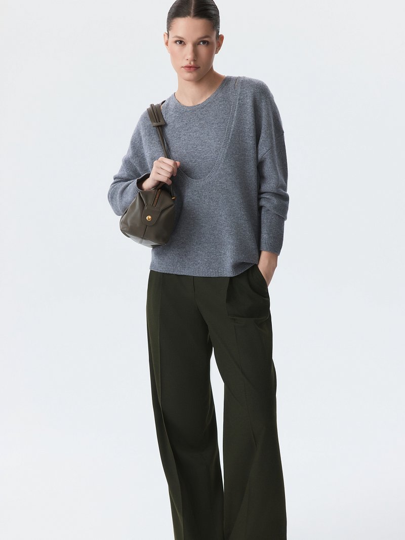 Широкие брюки из фланели