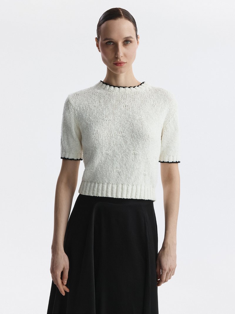 Джемпер с короткими рукавами из хлопка