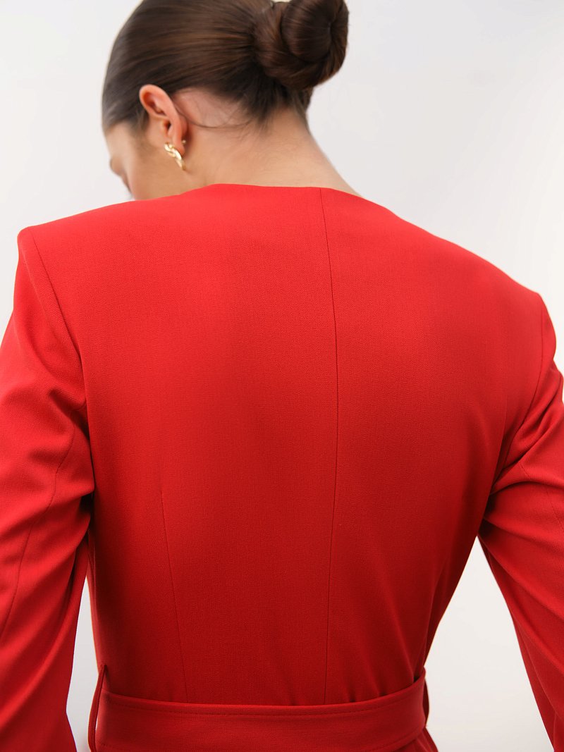 Платье-мини с поясом