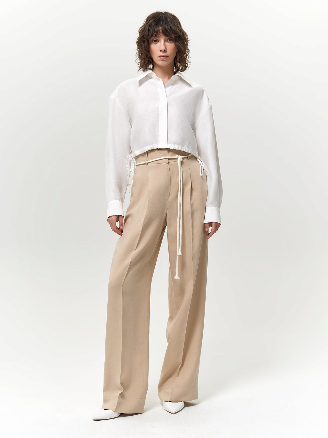 Удлиненные брюки со льном: фото №1