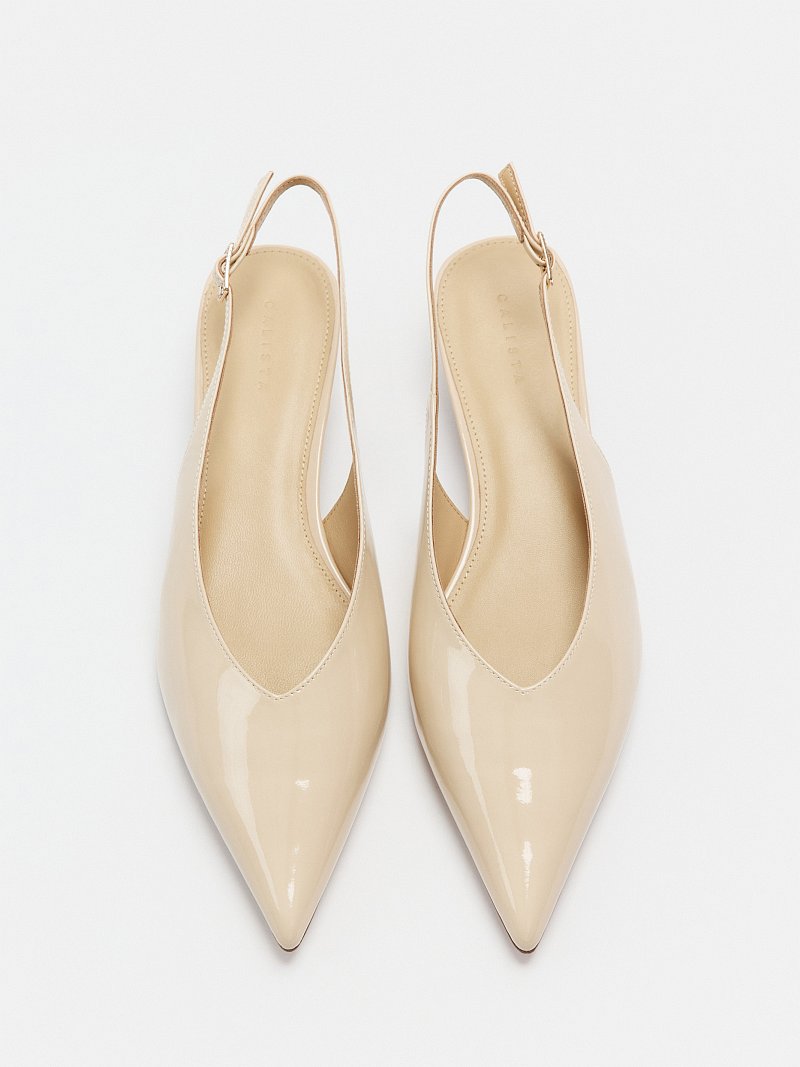 Лаковые туфли с открытой пяткой