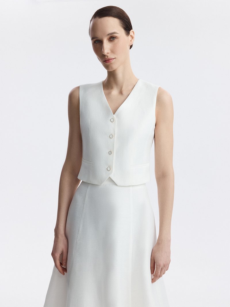 Приталенный жилет изо льна
