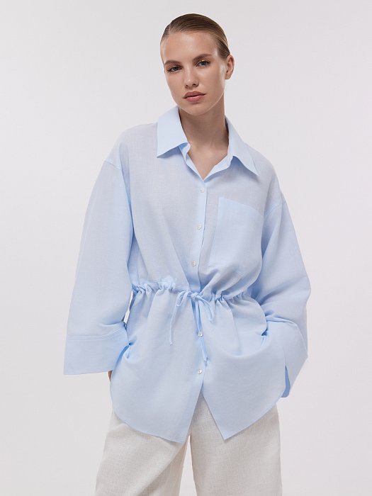 Блуза льняная на кулиске: фото №2