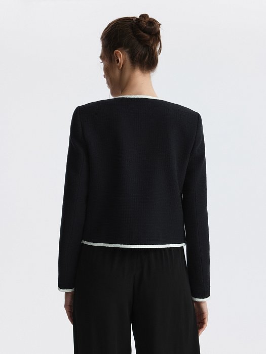 Прямой жакет из твида: фото №5