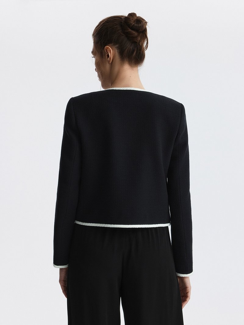 Прямой жакет из твида