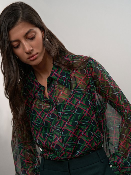 Блуза из шифона с принтом: фото №3