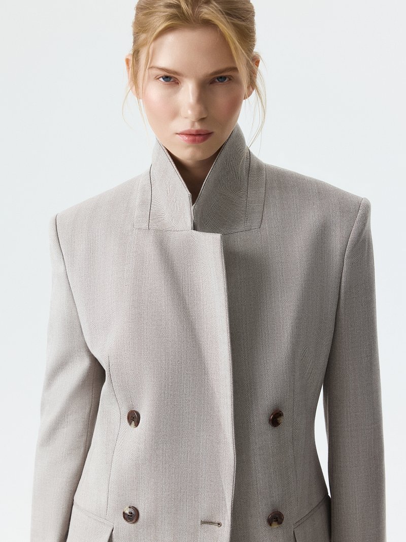 Двубортный жакет с шерстью (Р158)