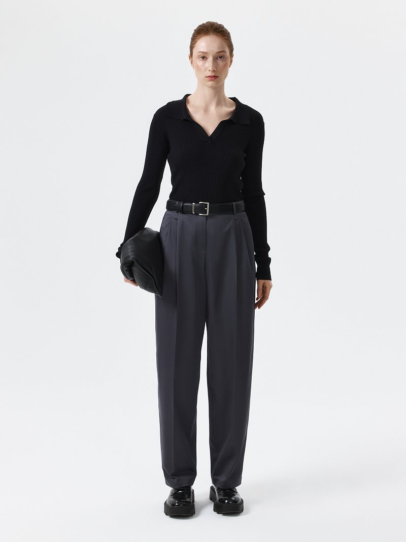 Атласные брюки-бананы