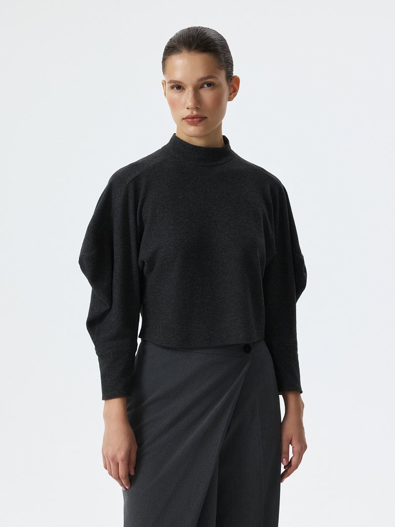 Укороченный джемпер со стойкой