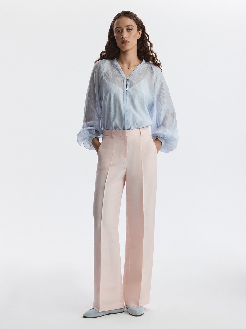 Брюки из смесового льна