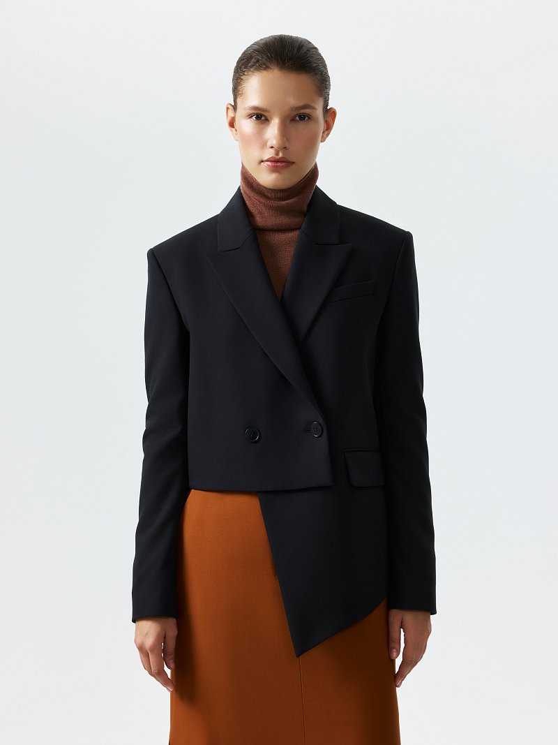 Укороченный асимметричный жакет