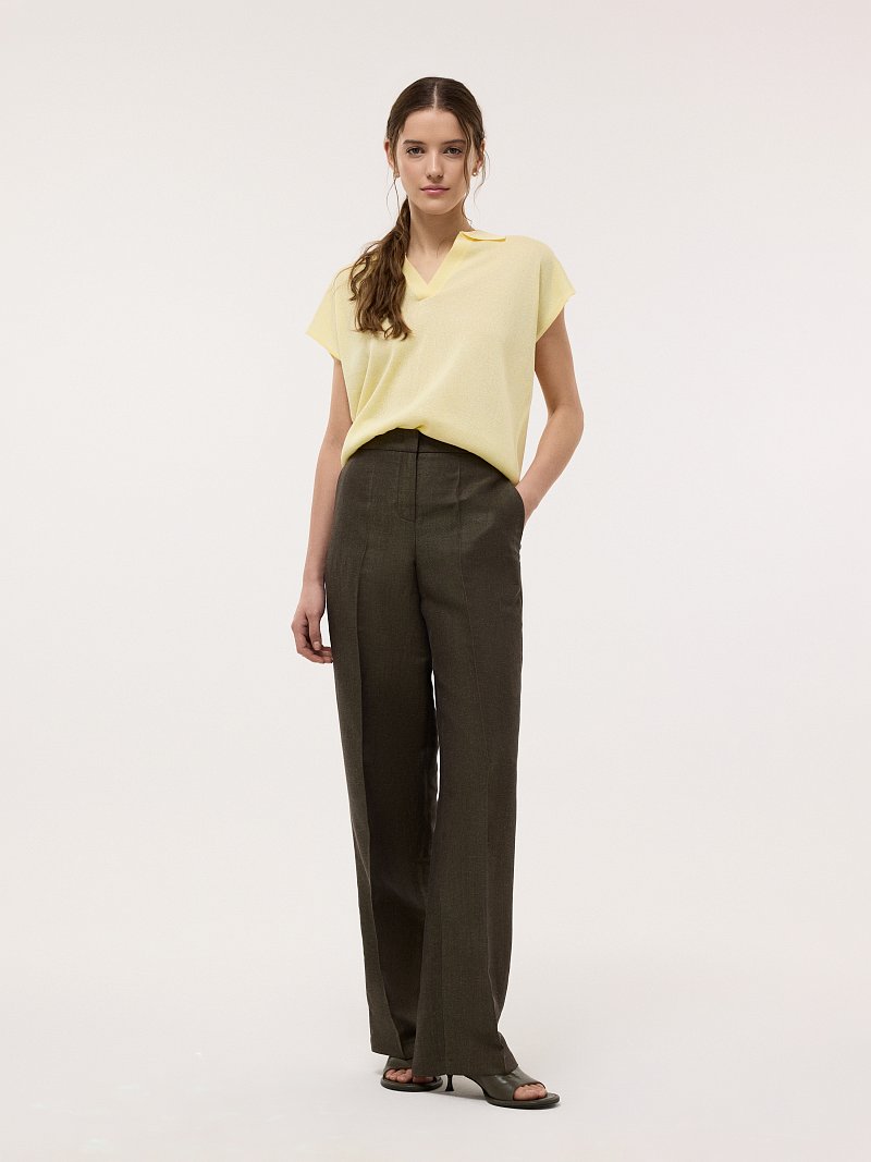 Прямые брюки изо льна