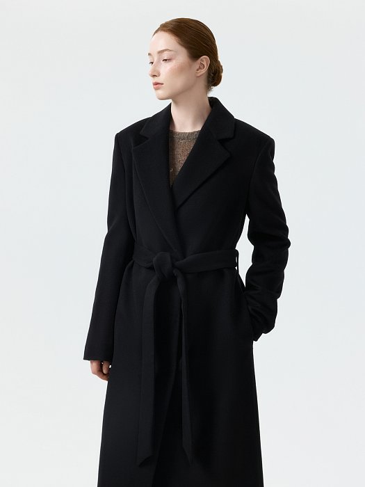 Прямое пальто из шерсти и кашемира: фото №2