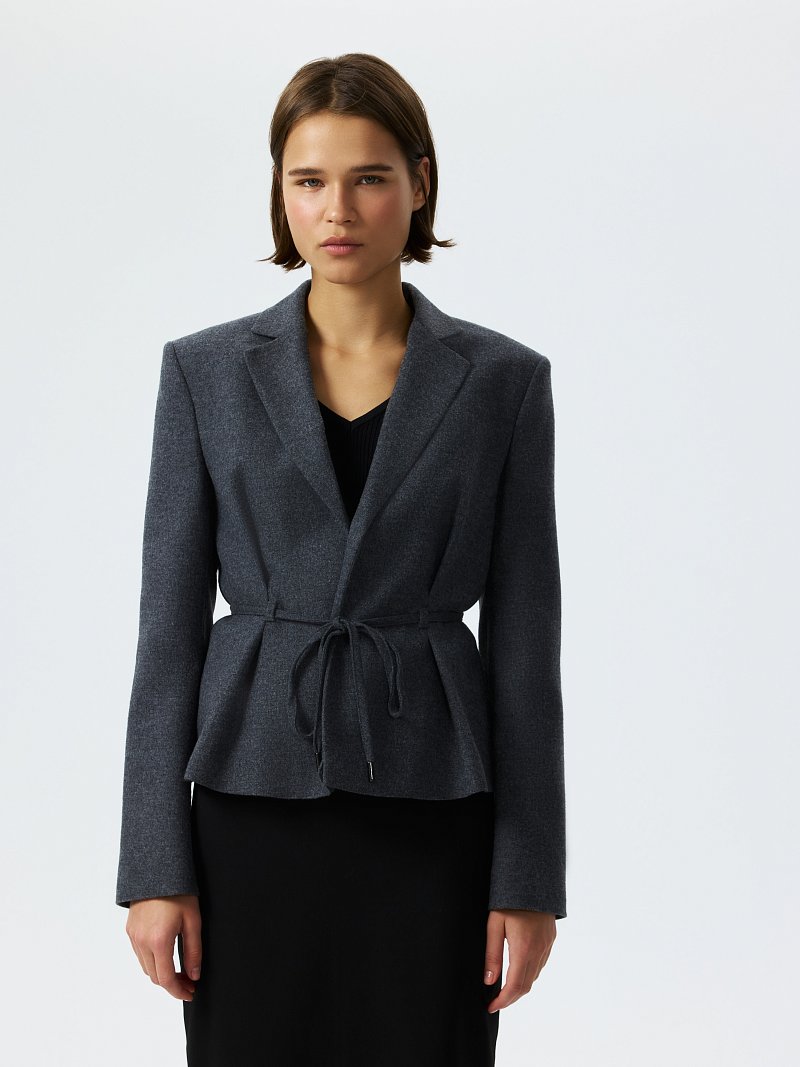 Жакет из фланели с поясом (Р158)