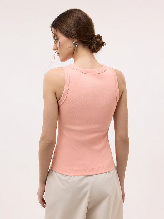 Однотонный топ из хлопка: фото №4