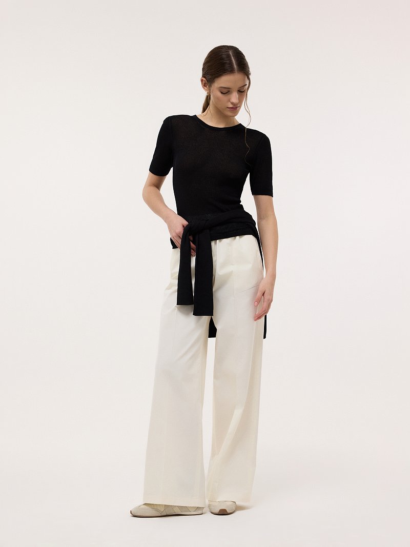 Сетчатый джемпер с короткими рукавами