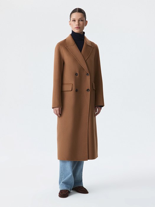 Двубортное пальто с шерстью (Р158): фото №4