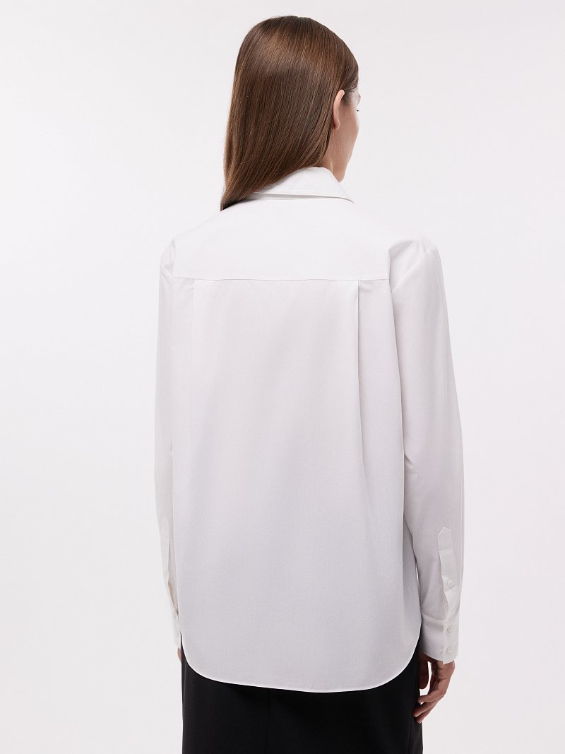 Хлопковая рубашка на потайной застежке