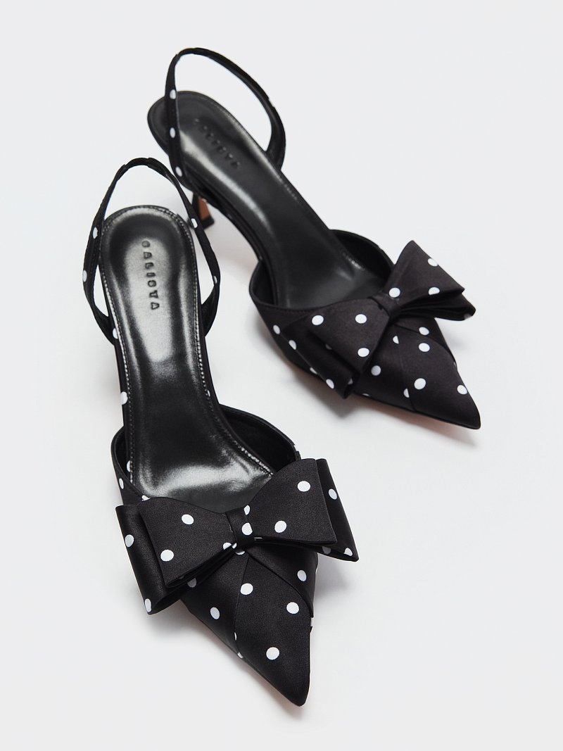 Туфли из сатина в горох